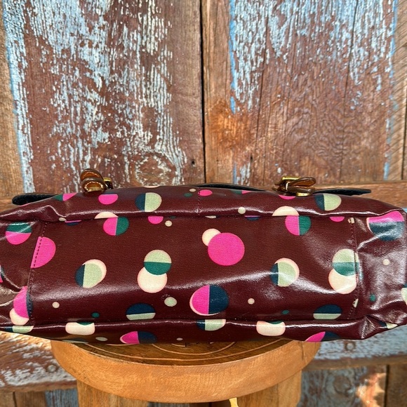 Fossil Burgundy Total Eclipse Coated Canvas Crossbody Laptop Tote Bag - Picture 7 of 8